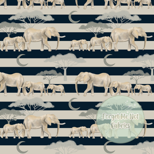 Navy Striped Elephants